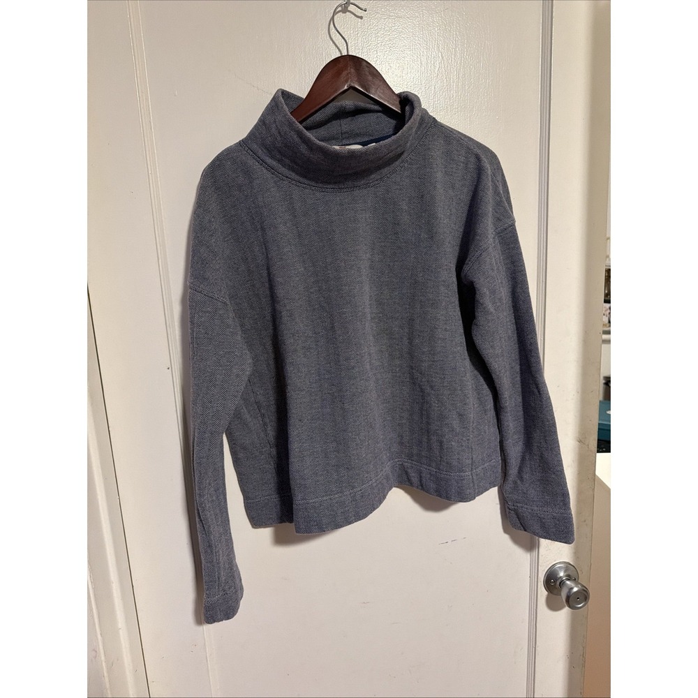 Vineyard Vines Sweater Womens Large Blue Herringbone Cozycore Comfy Minimalist